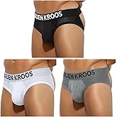 Arjen Kroos Men's Jockstrap Underwear, 3 Pack Breathable Mesh Athletic Supporter Cotton Pouch Jock Briefs