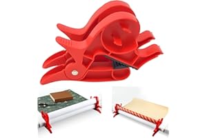 AEIMIAIDE 2pcs Tabletop Gift Wrapping Tool, Tape Dispenser Wrapping Paper Holder Clips, Gift Wrap Cutter for Christmas Birthd
