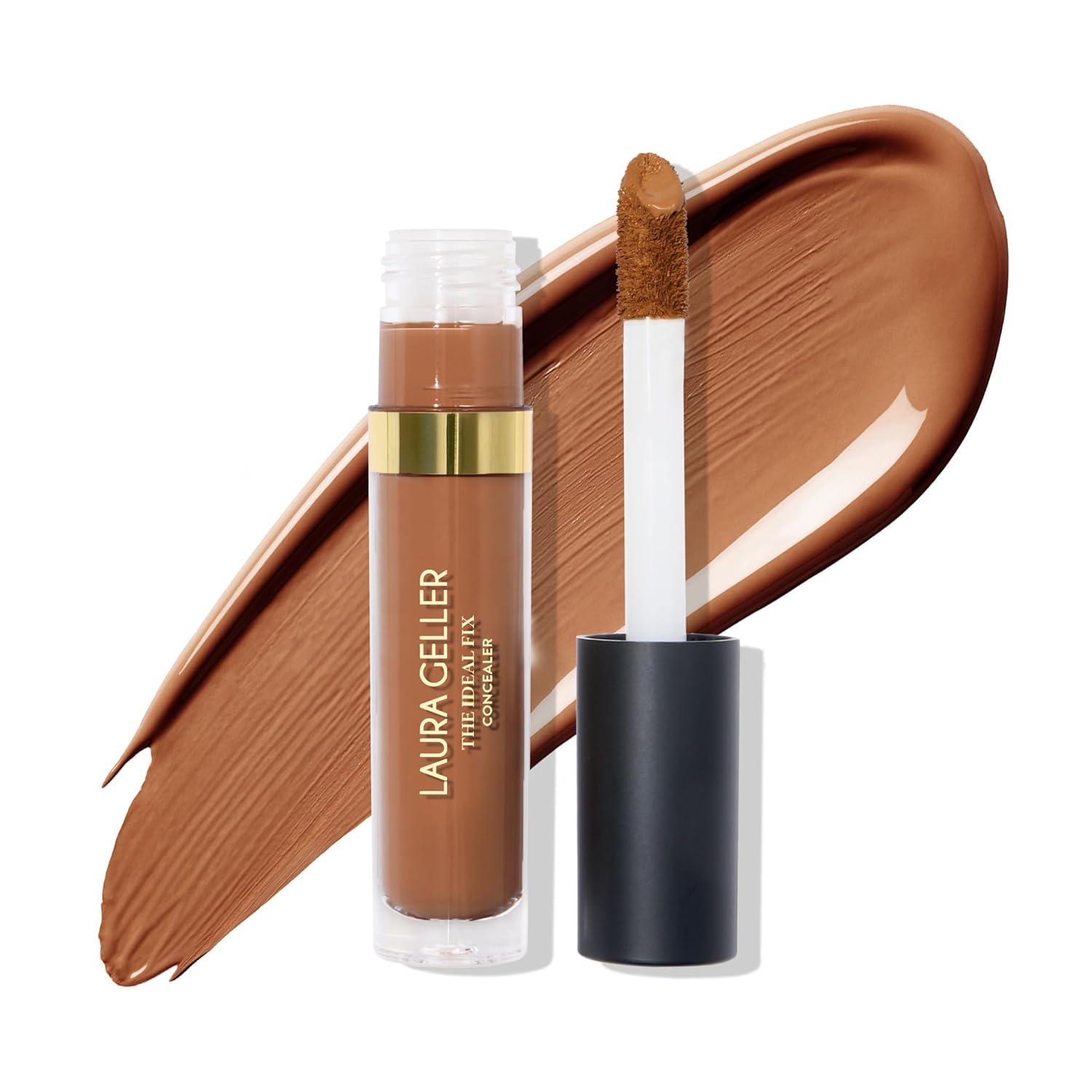 LAURA GELLER NEW YORK The Ideal Fix Concealer (Deep) - Buildable Medium to Full Coverage Under Eye Concealer - Long-Lasting Liquid For Covering Under Eye Dark Circles & Blemishes