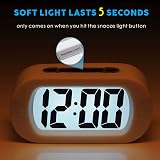 Plumeet Digital Alarm Clock Travel Clock with Snooze Nightlight White view 3