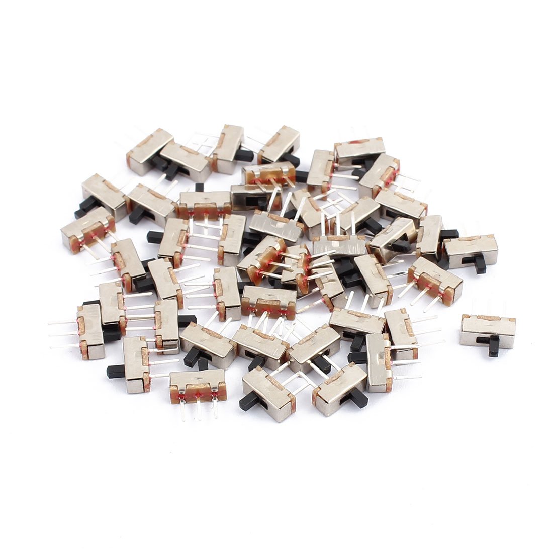 Sourcingmap 46 Pcs 2.54mm Pitch 3 Terminal SPDT Slide DIP Switch Straight Type