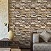 Faux Vintage 3D Brick Stone Wall Paper Self Adhesive Vinyl Peel and Stick Wallpaper Mural for Wall Bathroom Kitchen Backsplash Living Room Bedroom Removable and Waterproof 17.7 Inches by 16 Feet