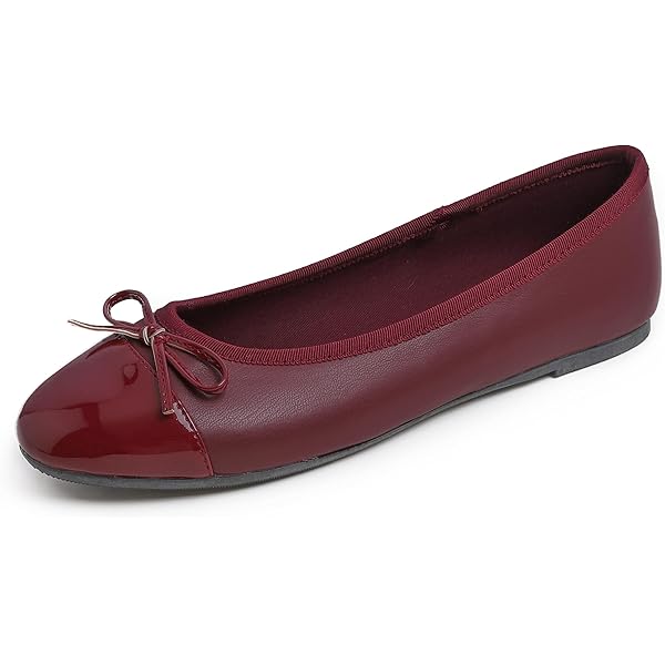 Amazon.com | FEVERSOLE Women's Round Toe Cute Bow Trim Ballet
