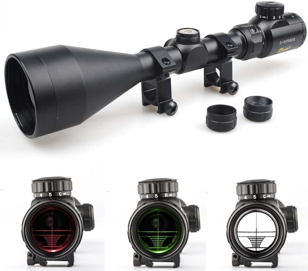 CVLIFE Tactical 39X56 Red&Green Mildot Illuminated Optics Hunting Air