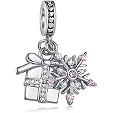 NARTGO Sparkling Snowflake Charm for Christmas Compatible with Pandora Charms Bracelets