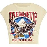 SOLY HUX Women's Y2k Vintage Graphic Short Sleeve Tee Tops Crew Neck Crop Tops for Summer Going Out T Shirts