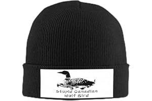Stupid Canadian Wolf Bird Winter Warm Hat Knitted Beanie