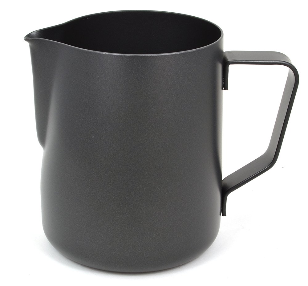 Rhinowares Stealth Black Milk Pitcher 600ml/20oz - Stainless Steel Milk Frothing Jug & Measuring Cup | Use with Your Coffee Machine or Frother for a Cappuccino, Latte or Flat White — image 1
