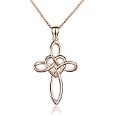 YFN Celtic Knot Cross Necklace Sterling Silver Infinity Love Heart Pendant Necklace