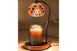 Cawalap Candle Warmer Lamp, Electric Candle Warmer, Gifts for Mom, Bedroom Home Decor Dimmable with 2 Bulbs Compatible with Jar Candles Lamps Round