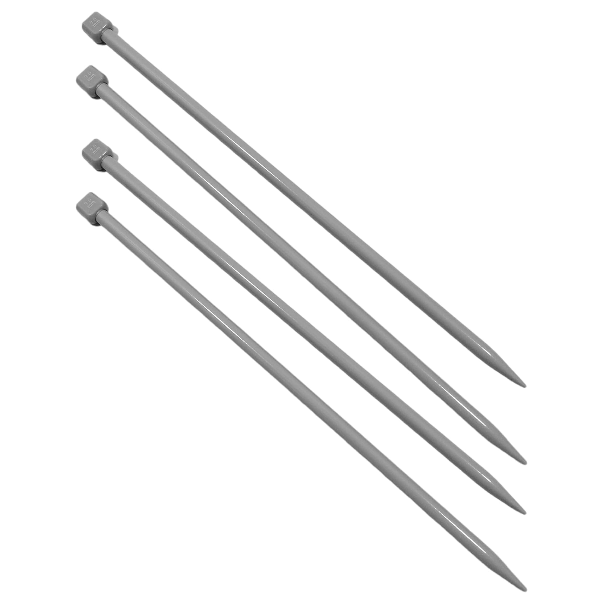 JYC CREATIVE 2 Pairs Knitting Needles 9 mm x 35 cm, Long Needles with Ergonomic Firm Grip Handle, Ideal for Knitting Projects, Suitable for Beginners and Experts (2 Pairs, 9 mm x 35 cm)