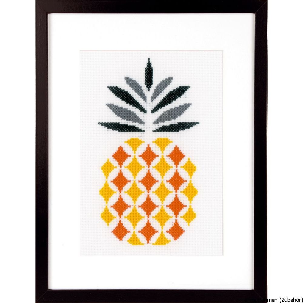 Vervaco Counted Cross Stitch Kit: Pineapple, Acrylic, NA, 16 x 26cm