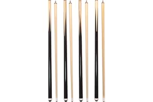 PHANTASILET Pool Sticks 2-Piece 58 Inch Wooden Billiard Cue Hard Wood Pool Cues 19-21 oz Economic Cues Good for House and Bar Use American Pool Game Practice Cues for Begginer Starters