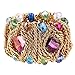 KAYMEN FASHION JEWELLERY 18k Gold Plated Copper Chains and Crystal Stone Knit Charm Bangles Bracelets for Women 4 Colors (Multicolor)