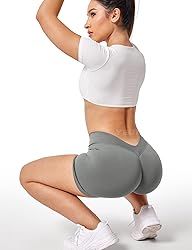 YEOREO Workout Scrunch Shorts Women V Back Gym Butt
