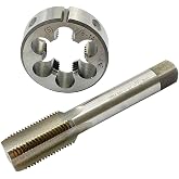 ASZLBYM 7/8-14 HSS Tap And Die Set， UNF Machine Thread Tap And UNF Round Thread Die Right Hand