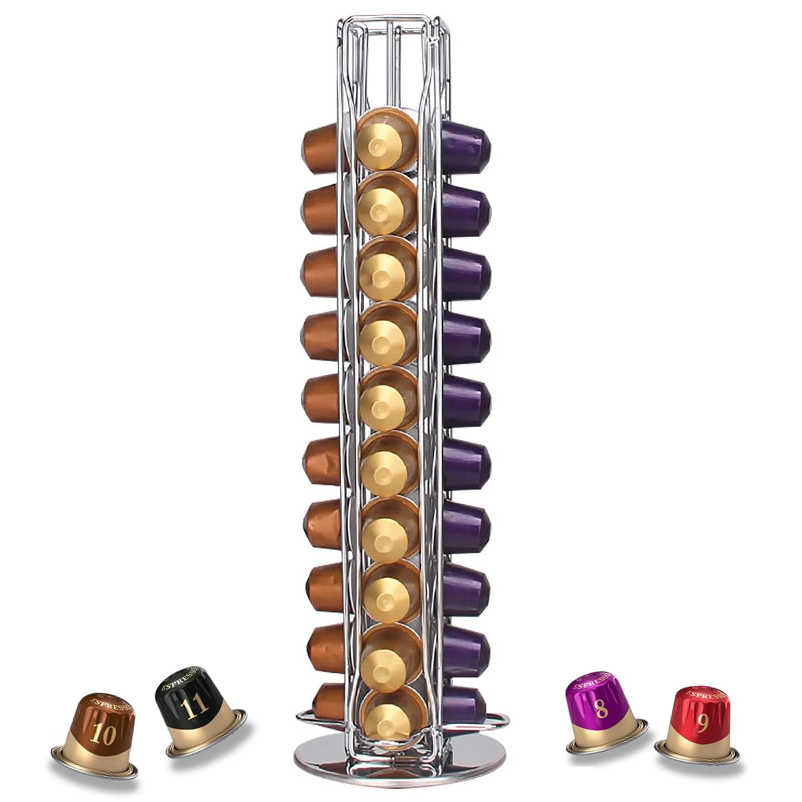 YGJT Coffee Pods Holder Stand for Nespresso Capsules, Coffee Capsules Holder, Nespresso Coffee Pod Storage Rack for 40 Pcs (not Included Coffee pods)