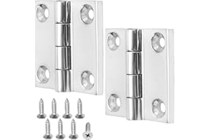 MDEOOSKY 2 Pcs 2" Heavy-Duty Marine Hinges, Crafted from 316 Stainless Steel, Measuring 2“ x 2” x 4mm, Replacement for Boat, 