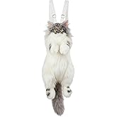 CHOBYNER Stuffed Realistic MaineCoon Cat Backpack - Cat Shaped Backpack Gift for Women - Carry Over Shoulder, on One Shoulder or Crossbody with Adjustable Straps (Gray & White)