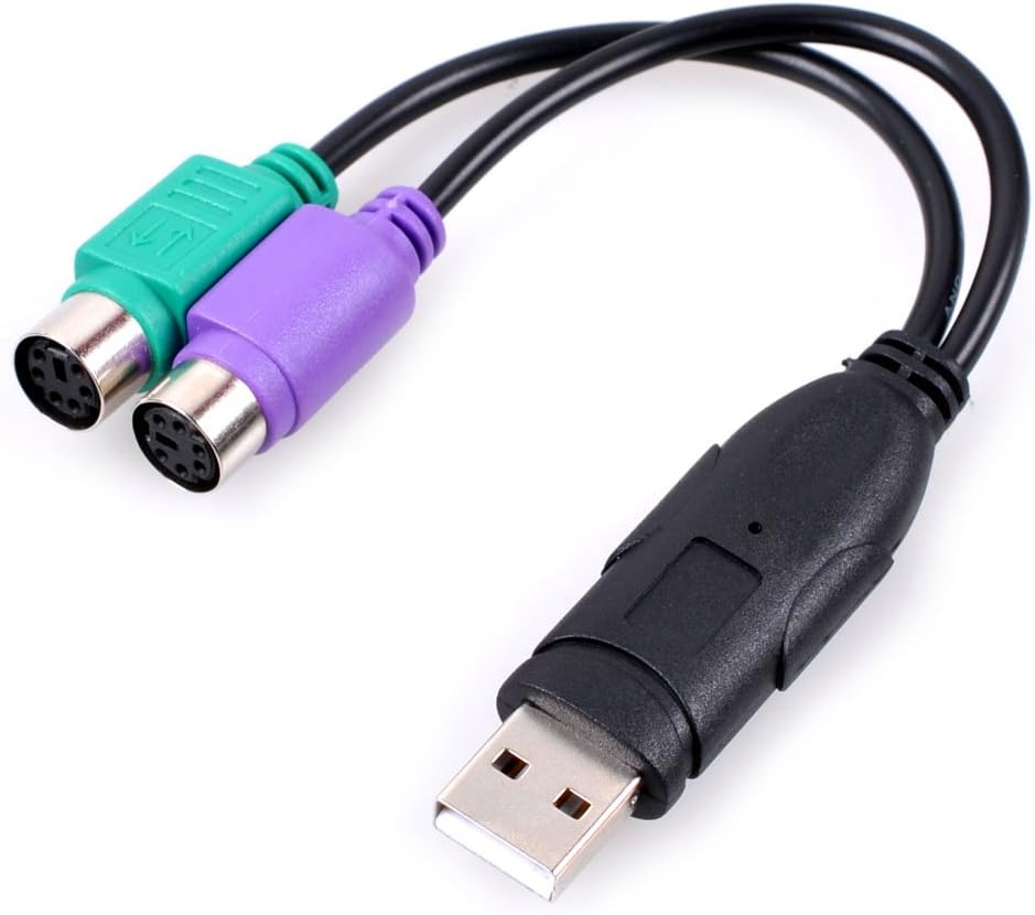 UCEC PS2 to USB Adapter Converter Cable for Keyboard Mouse