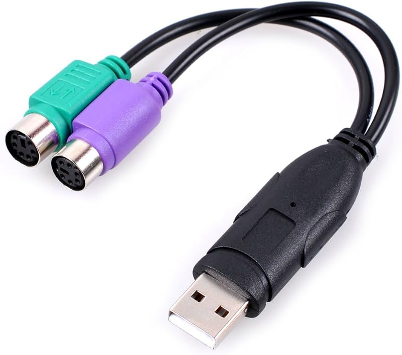 UCEC PS2 to USB Adapter Converter Cable for Keyboard Mouse