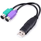 UCEC PS/2 to USB Adapter Converter for PS2 Keyboard Mouse Accessories | USB to Dual PS/2 Cables Accessories (Black)
