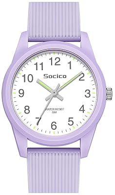 SOCICO Kids Analog Watch for Boys Girls, Easy to Read Learning Time Watch, 50M Waterproof, Soft Band Wristwatch for Ages 4-12, Great Gift for Children