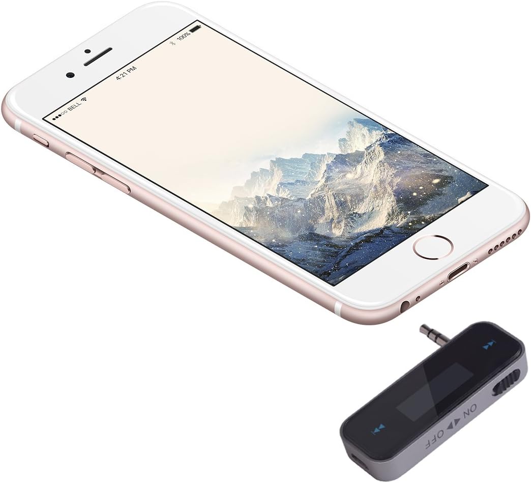 Beinhome FM Transmitter Audio Adapter Car Kit, Wireless in-Car Radio Transmitter Built-in 3.5mm Aux Port for Car iPhone 6s 5 SE iPod iPad Smart Phones MP3 MP4 Audio Players: MP3 Players & Accessories