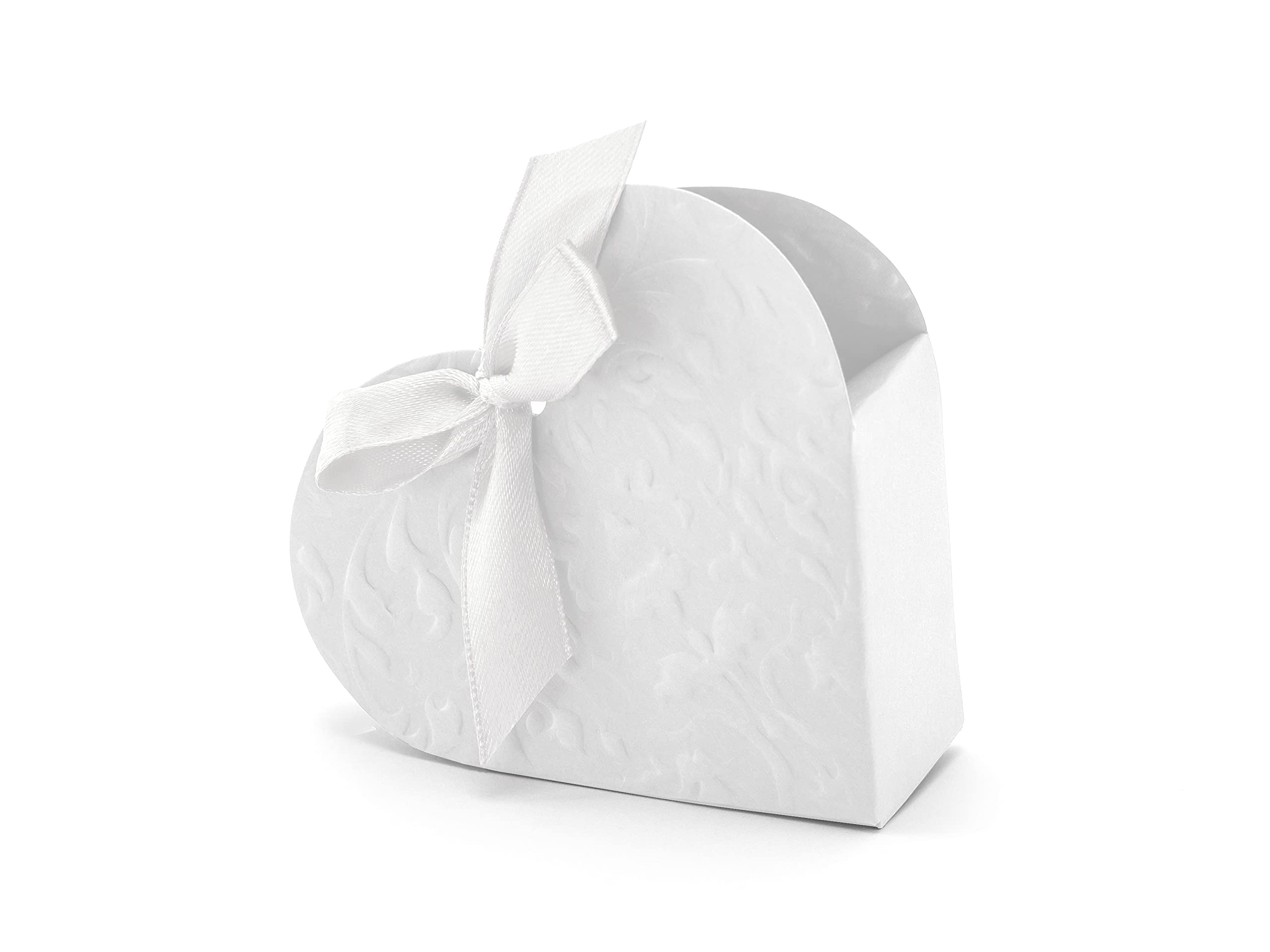 Heart with Ribbon Pack of 50 White - Wedding/Party Decoration/Gift