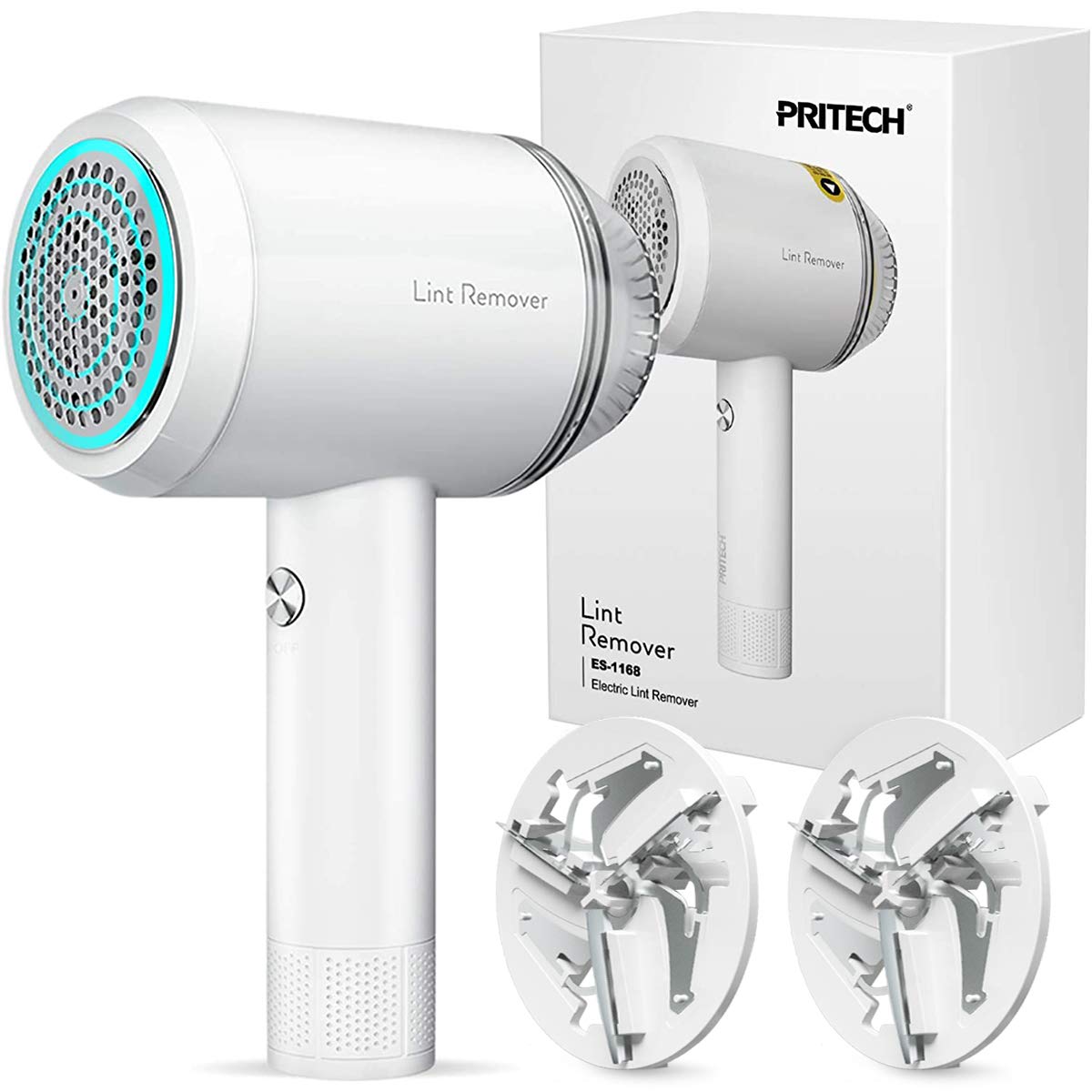 PRITECH Electric Fabric Shaver Rechargeable Lint Remover - Portable Clothes Shaver Safely and Effectively Removers Bobbles Pilling and Fluff, Dual Protection for Your Clothes, Furniture, Bedding