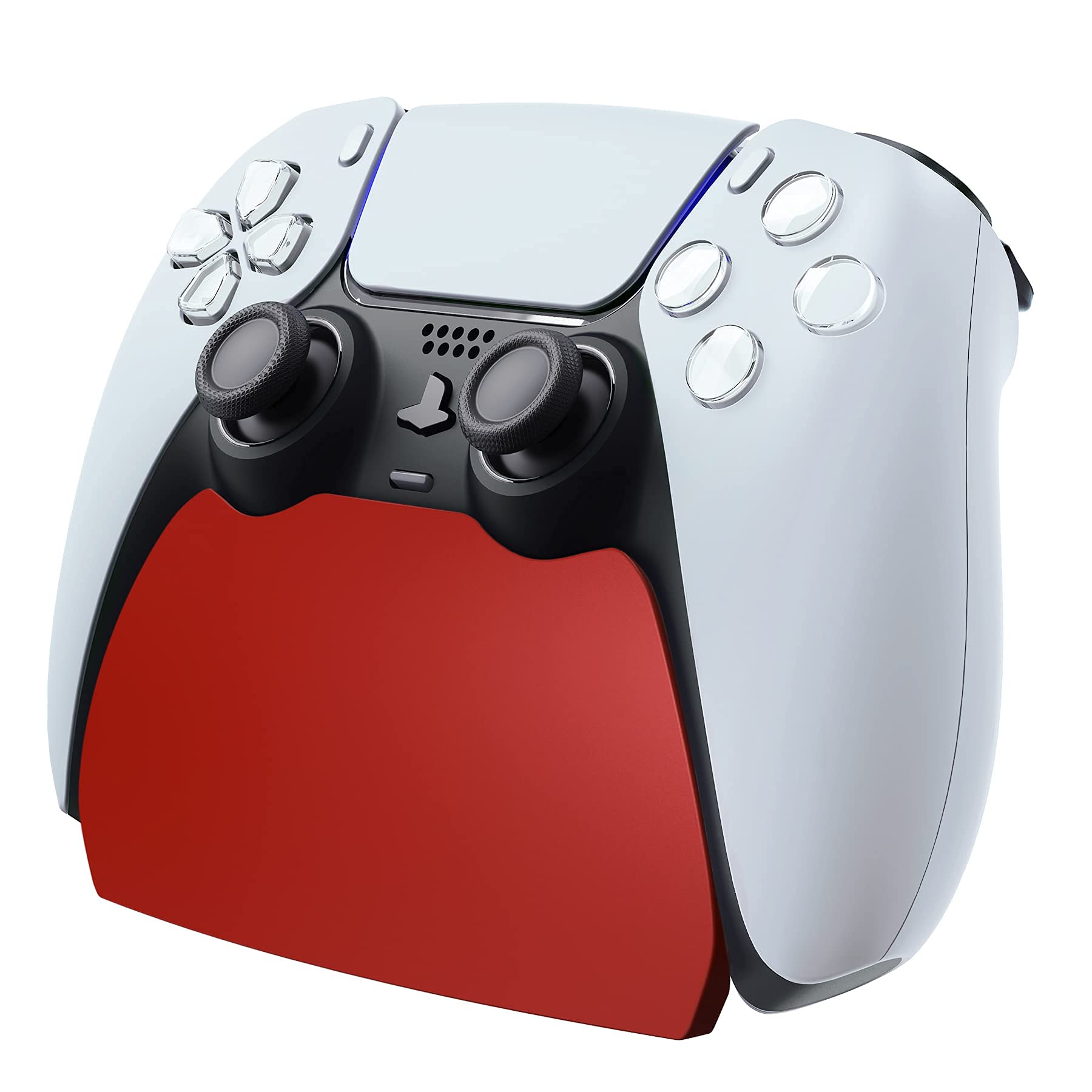 playvital Red Controller Display Stand for ps5, Gamepad Accessories Desk Holder for ps5 Controller with Rubber Pads