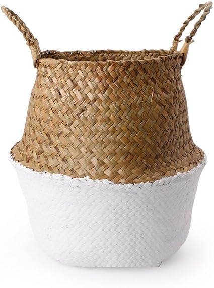 KINTRADE Cesta de Paja Plegable de lavandería Cesto de Almacenamiento