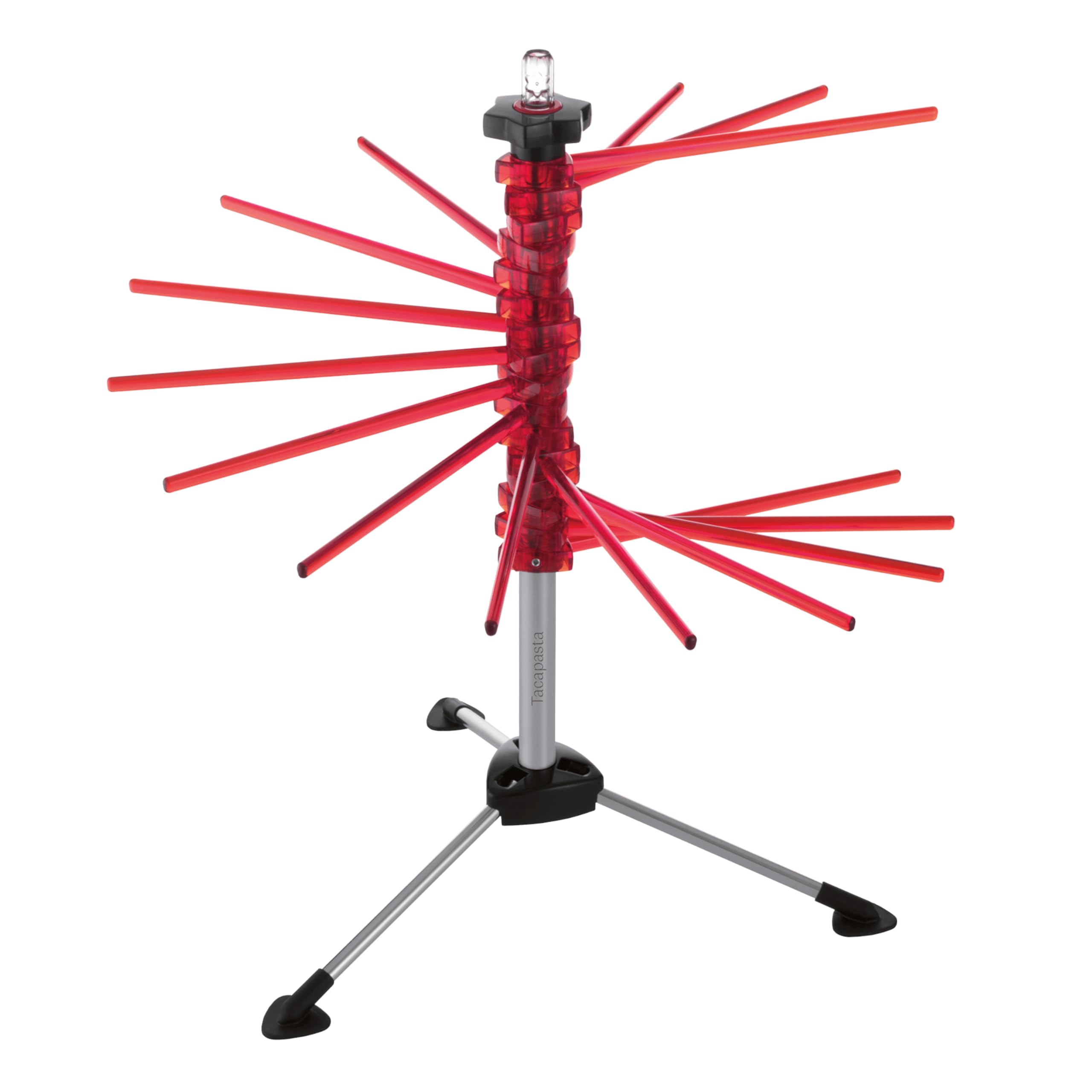MARCATO Pasta Drying Rack, Fresh Pasta Dryer, Foldable, Space-Saving, 16 Arms, Up to 2 kg of Pasta, Kitchen Accessory, Made in Italy. Model: Tocapasta, Red