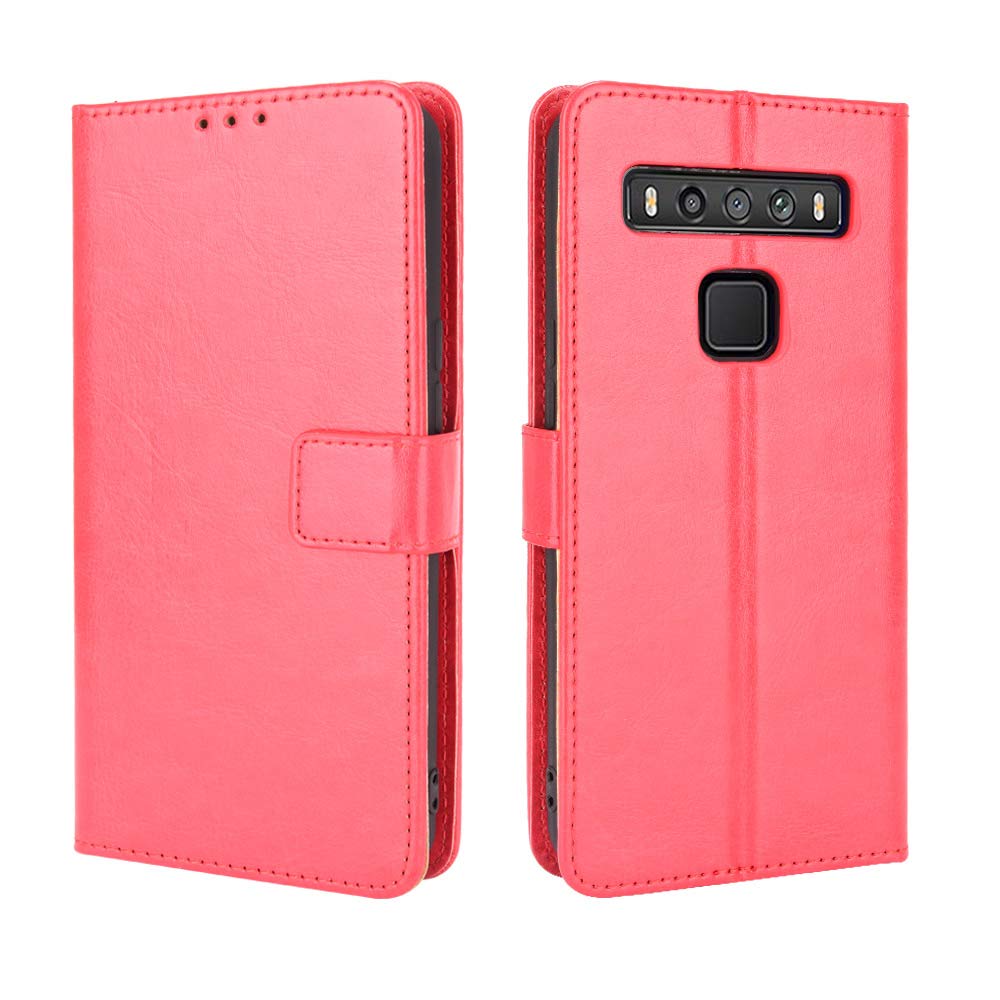 BellaCase TCL 10 5G Case [Wallet Case] [Kickstand] [Card Slots] [Magnetic Flip Cover] Compatible with TCL 10 5G Smartphone(Red)