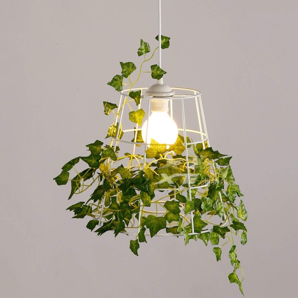 Modern Minimalist Green Wrought Iron Pendant Light, E27 Creative Birdcage Painted Ceiling Lamp, Art Deco for Flower Shop Corridor Balcony Restaurant Aisle Window Bar Chandelier CUIRUILIAN