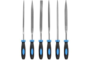 MORROWIND 6-Piece Needle File Set, Diameter 4 mm/0.15" Length 160 mm/6.3" Hardened Alloy Steel Mini File for Metal Wood Plast
