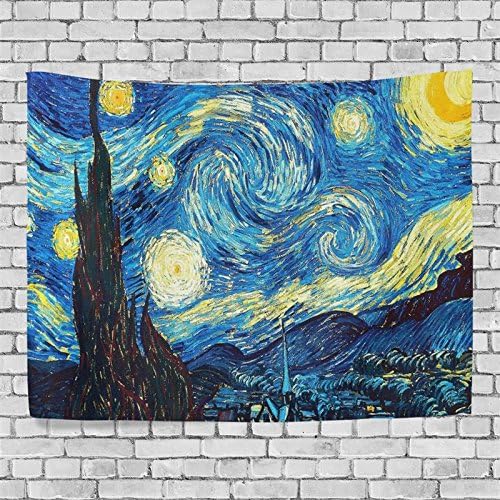 Artpanda Vincent Van Gogh Starry Night Tapestry Famous Artist Oil Painting Wall Hanging Art for Couches Dorm Room Home Decor 60 X 40 Inch