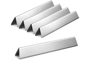 Terefour 17.5 Inch Flavorizer Bars for Weber Genesis 300, Genesis E-310 E-320 E-330 Grills with Front Controls Knobs (2011-2016), 7620 7621 Burner Covers Replacement, Stainless Steel, 5-Pack