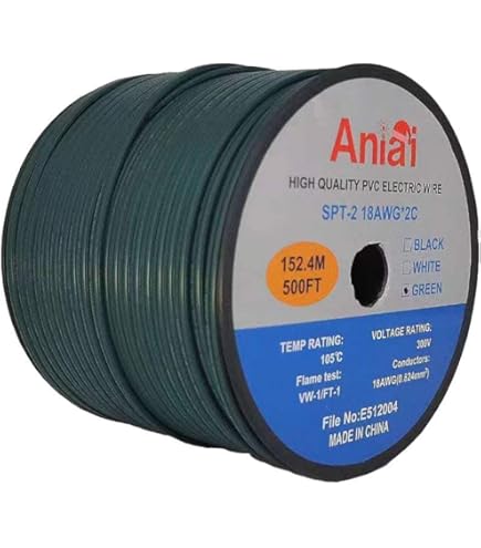Amazon.com: GFQHF 250FT Black SPT-2 Zip Cord Wire 18/2 Extension