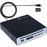 Portable External Car CD Player, Anti-Shock Plug and Play CD Adapter with USB &amp; Bluetooth Dual Connect, Lossless Audio Disc Player for Car Truck, Laptop, PC and Smart TV