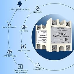 YQSIYU SSR-25DA Solid State Relay DC to AC Single