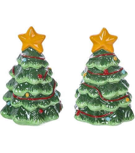 Enesco Our Name Is Mud Country Living Set Sale E Pepe, Camioncino Rosso E Albero, In Gres, 5,5 Cm, Multicolore