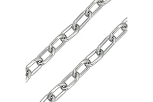 FUAXAT 2PCS 3.28FT x 5/16 Inch Chain, Marine Grade Rustproof Stainless Steel Material, Heavy Duty Hanging Chain, Safety Chains Outdoor Use, Link Chains for Home/Hanging/Camping/Pet Towing.