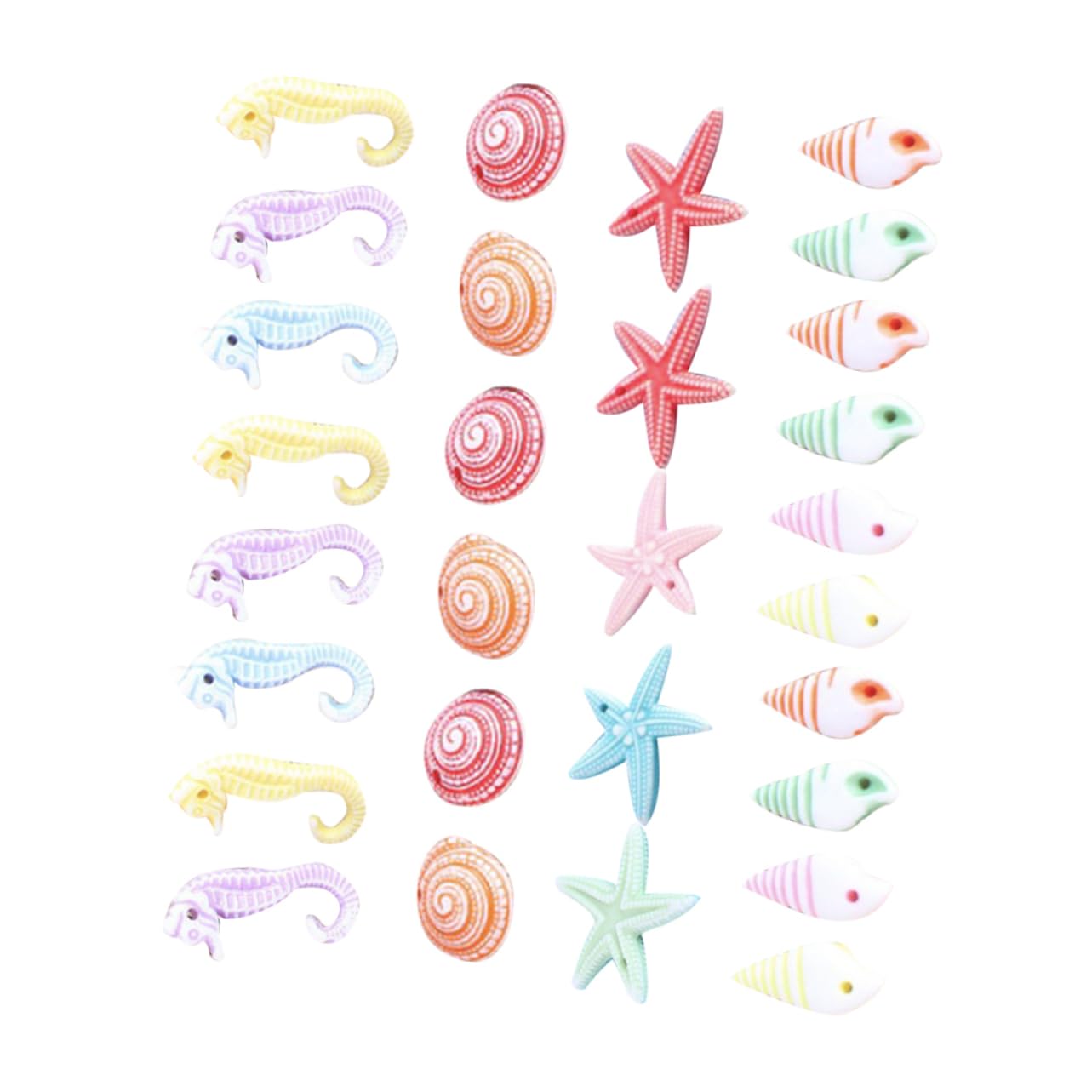 PRETYZOOM Mini Beach Seashells Sea Star Seahorse Natural Conch for Home Decorations Beach Theme Party Wedding DIY Crafts Fish Tank Vase Fillers Bonsai Decor 48pcs