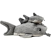BlingKicks Whale Shark Zoo Trendy Kawaii Crossbody Canvas Bag for Adults With Shark Pins and Accessories Ita Bag Backpack (Grey)