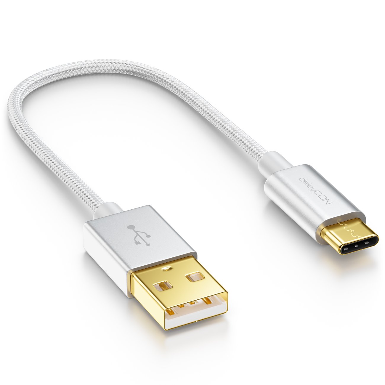 deleyCON USB C Cable Nylon + Metal Connector to USB 2.0 (Type-A)