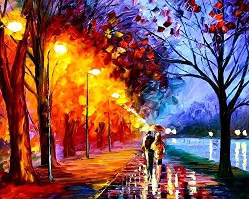 YOUNGFAN 40x27cm Rhinestone Cross-Stitch Lighting Scene DIY Diamond Painting Kits Arts, Crafts & Sewing Cross Stitch