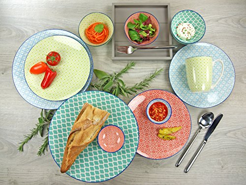 CreaTable, 17362, Serie Mediterran, 16-teiliges Geschirrset, Kombiservice aus Steinzeug, spülmaschinen- und mikrowellengeeignet, Qualitätsproduktion – Bild 6