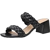 CUSHIONAIRE Women's Onyx braided Heel Sandal +Memory Foam, Wide Widths Available
