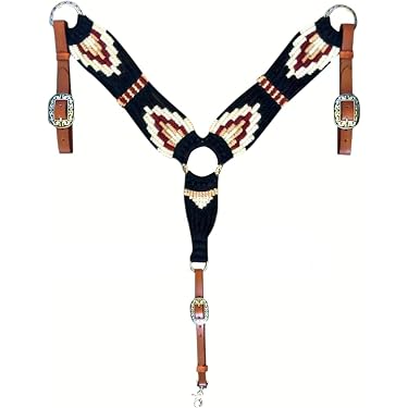 Hulara Ensemble collier de poitrine et collier de poitrine en cuir de chamois de qualité supérieure - Ensemble collier de poitrine pour cheval - Collier de poitrine noir pour chevaux